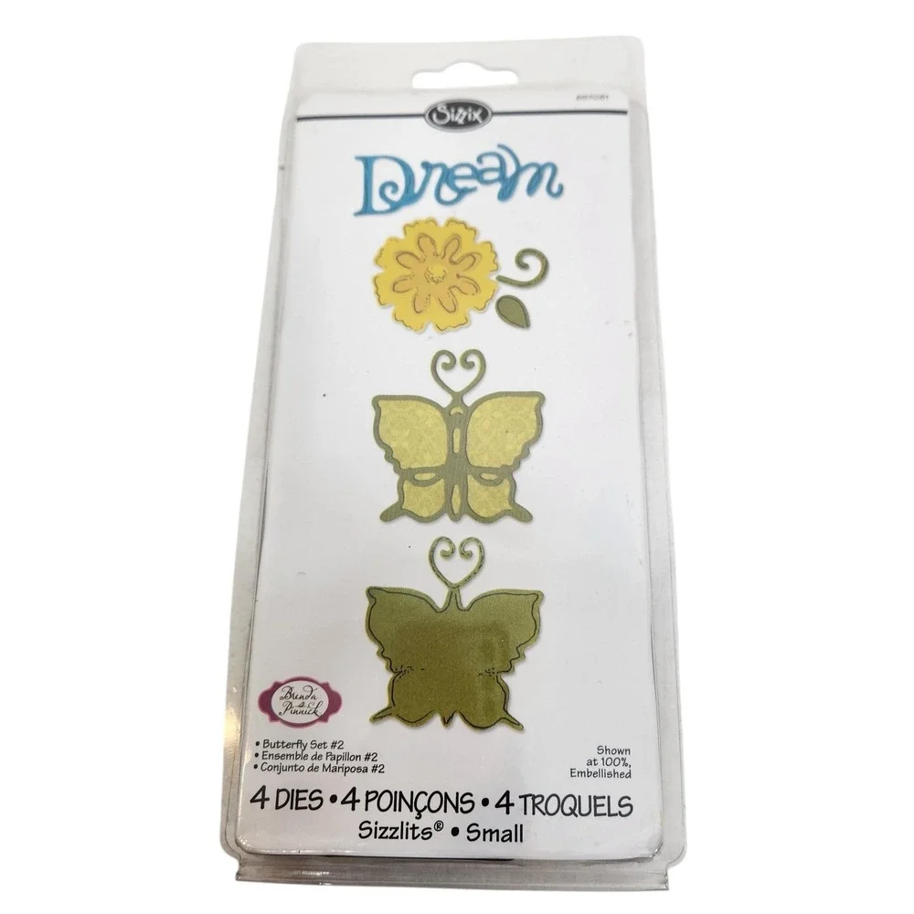 Sizzix Sizzlits Butterfly Set #2 Small 4 Dies 657081 Cardmaking Craft Scrapbook